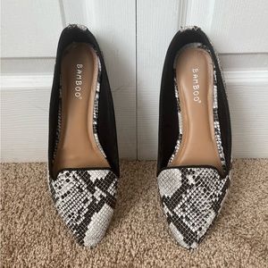 🐍Pointed Toe Flats with Faux Snakeskin Pattern